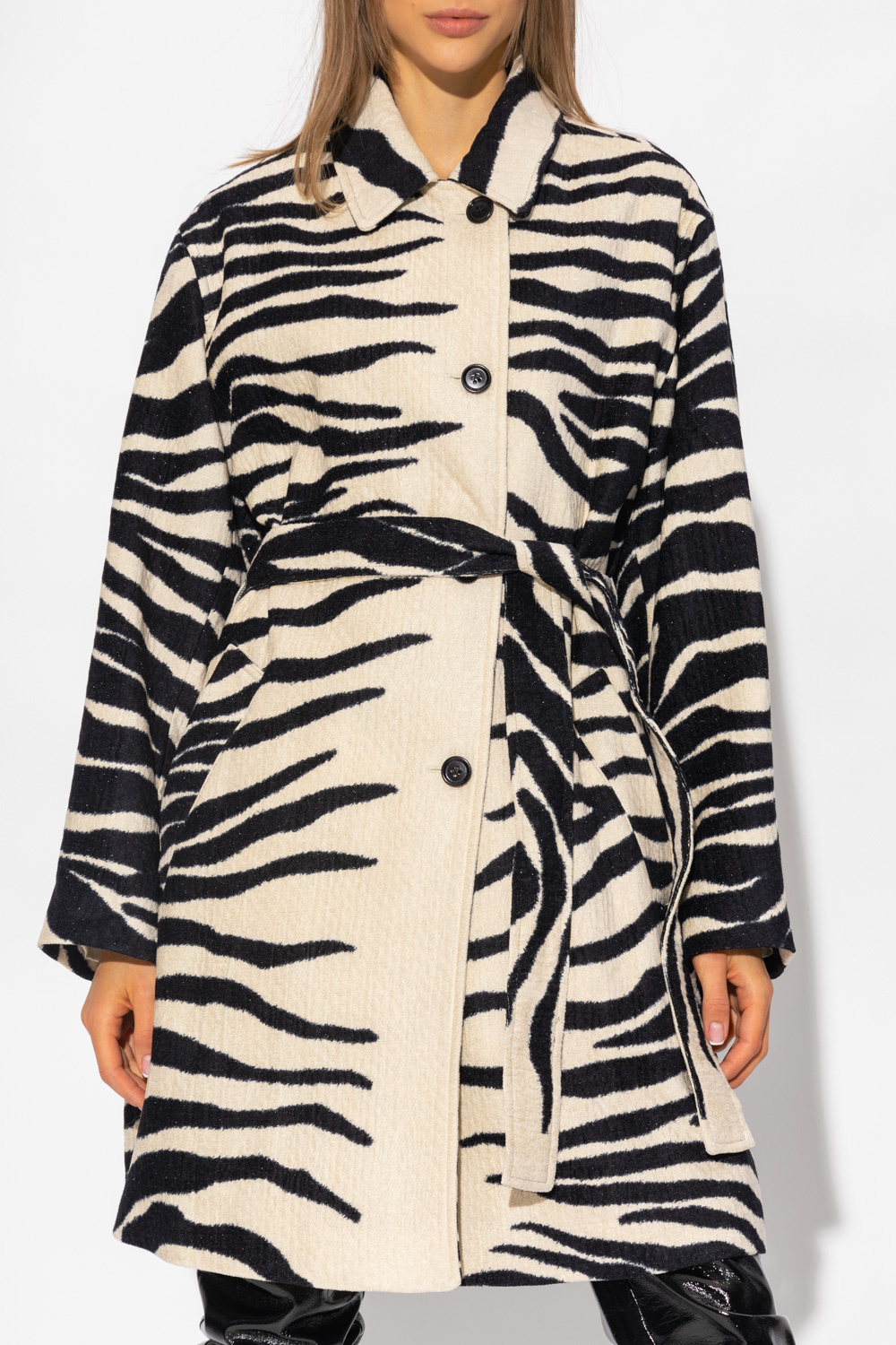 Dries Van Noten★レザーサンダル カーフ コットンレース ロゴ Coat with animal motif Dries Van Noten